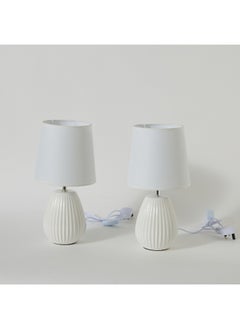 Home Box طقم مصابيح طاولة سيراميك 2 قطعة أشرا 40 × 19 سم  - Image 3
