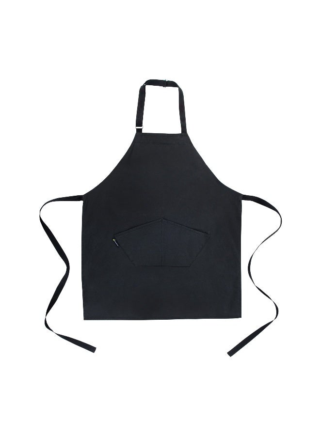 Restaurantware 32 x 26 Inch Cooking Apron, 1 Flame Retardant Chef Apron - Adjustable Neck Straps, For Men And Women, Black Cotton Kitchen Apron, Grill, Bake, Or Paint, Durable - Image 1