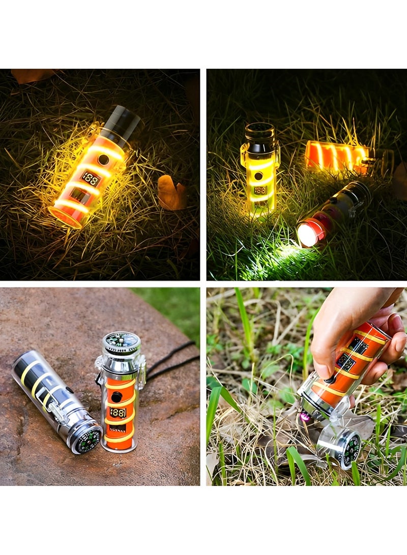 Fearlex Rechargeable Electric dual Arc Lighter with Flashlight & Compass | Luminous Lighter with Colourful Transparent Shell | Torch Lighter with Lighting, Windproof and Waterproof - Image 5