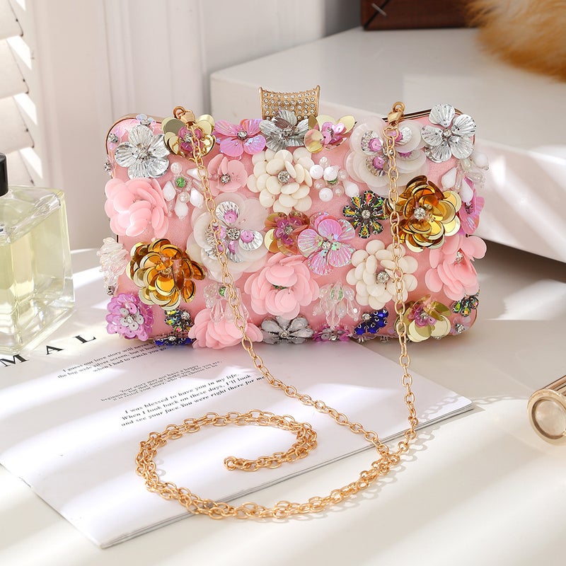 New High-End Flower Evening Bag Bridal Evening Bag Creative High-Value Flower Daofei Bag - Image 3