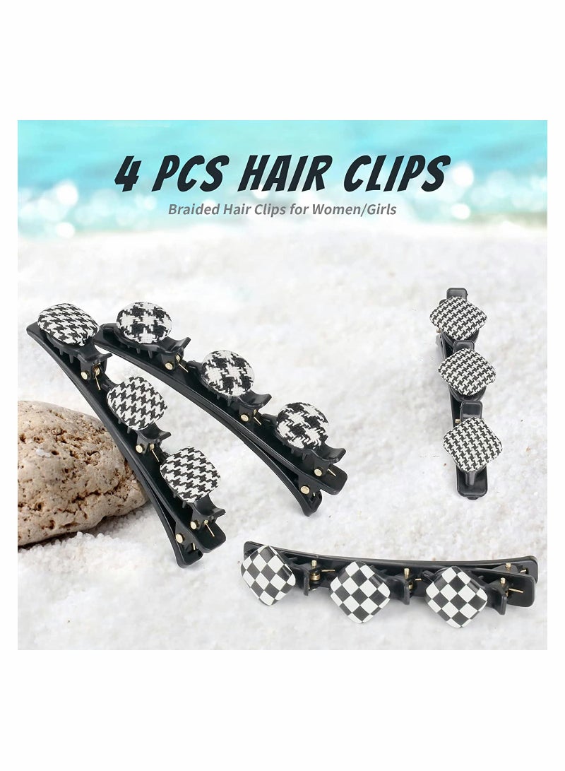 Sparkling Rhinestone Hair Clips Set 4 Pcs Stylish Barrettes for Women and Girls Ideal for All Hair Types and Versatile Styling - Image 5