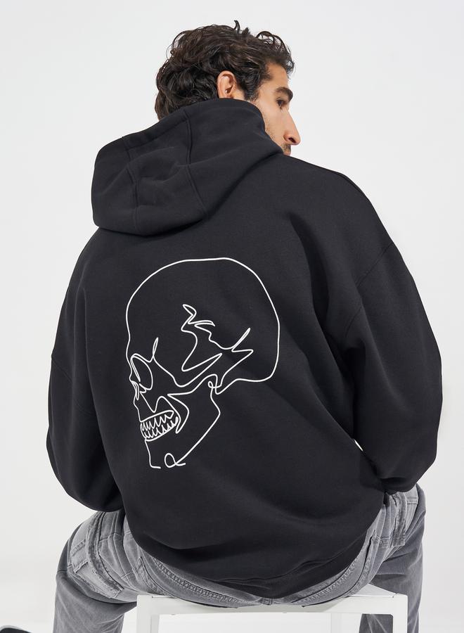 Styli Skull Back Print Heavyweight Oversized Hoodie - Image 1