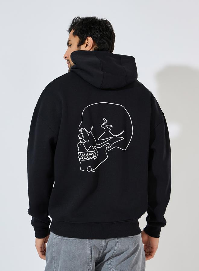 Styli Skull Back Print Heavyweight Oversized Hoodie - Image 5