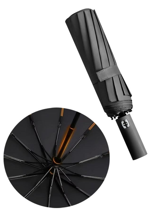 Beauenty Portable Windproof Folding Travel Umbrella Large Automatic Umbrella 12 Keel Umbrella 99% Uv Protection Strong Sun Resistant For Sun Rain Windproof  - Image 1
