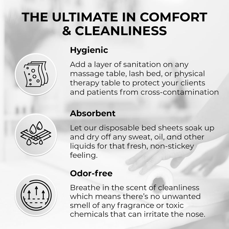 MASERTIO Disposable Massage Bed Cover - 60 Sheets Per Roll, Non-woven Disposable Material - Ideal for Spa, Massage Table, Tattoo, Waxing Table - No Crinkle Table Sheets - 31.5 x 71 Inches (1 Roll) - Image 4