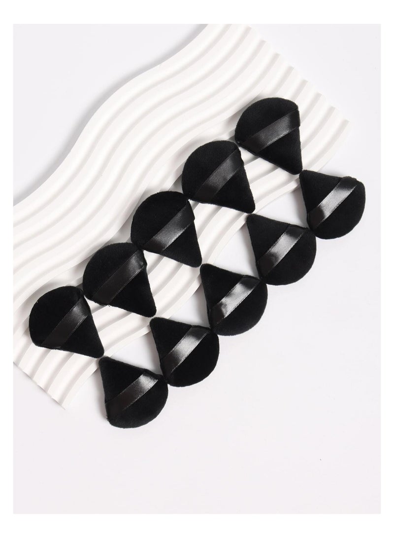 Generic 10PCS Triangle Velvet Sponge, Specially Designed for Sculpting, Eyes, Corner Application, Foundation Blending Tool (Black) - Image 2