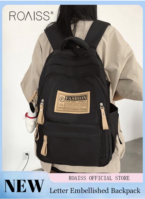 Unisex Multifunctional Backpack Large Capacity with Multiple Pockets for Organized Storage Scientifically Divided Compartments Trendy and Stylish Letter Print Suitable for Work School or Short Trips