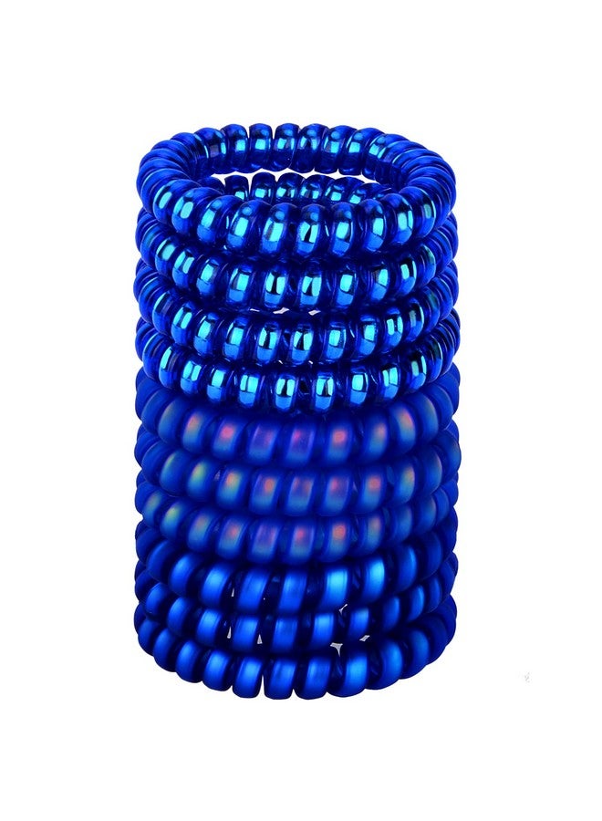 JessLab Spiral Hair Ties 10 Pcs Traceless Phone Cord Hair Ties Plastic Coil Hair Ties Ponytail Holders Nodamage Hair Accessory For Girls Women Ladies Color Assorted Set 10  - Image 1