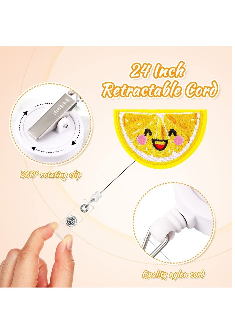 Y&D Felt Badge Reel Holder, 6 Pieces Retractable Holder Name ID Reels Funny Cute with Swivel Alligator Clip for School Nurse Doctor Teacher Office Worker  - Image 2