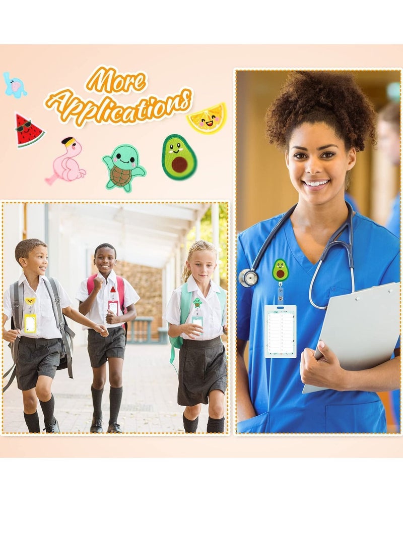 Y&D Felt Badge Reel Holder, 6 Pieces Retractable Holder Name ID Reels Funny Cute with Swivel Alligator Clip for School Nurse Doctor Teacher Office Worker  - Image 4