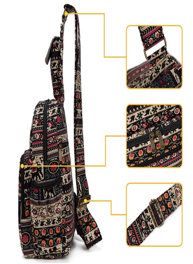 Coton Pose MIANZI Women Sling Bag Outdoor Sport Canvas Large capacity Crossbody Shoulder Fashion Backpack (red) - Image 4