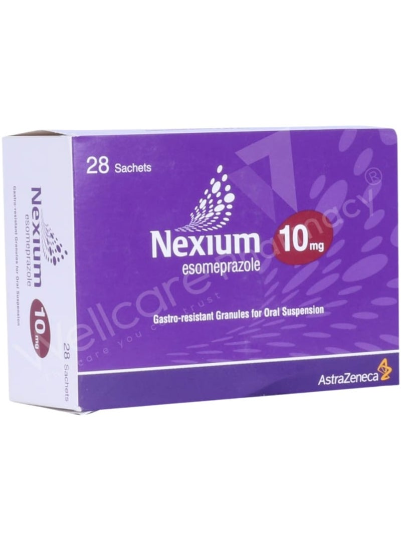نكسيوم أكياس نيكسيوم 10 مجم (28) - إيسوميبرازول للارتجاع الحمضي وتخفيف ارتجاع المريء - Image 1