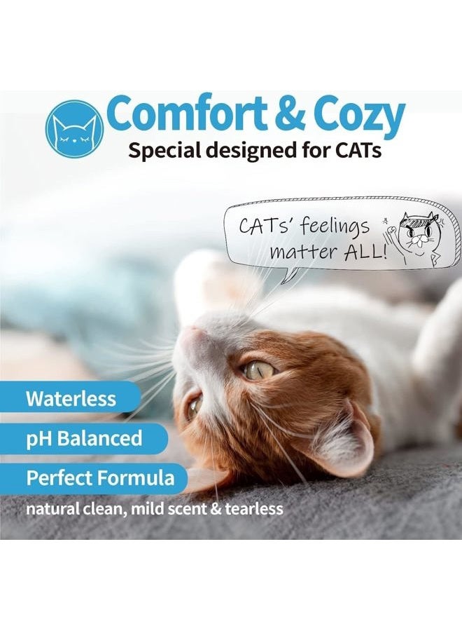 Mooncat Waterless Cat Shampoo, Licking Safe Dry No Rinse Foam Bath, Grooming For Cat, Kitten Sensitive Skin, Dander Reducing, Paraben Free, Ph Balanced (5 Oz) Shampoo Only - Image 5