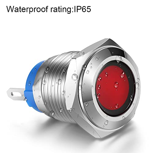 Gebildet 5pcs 12mm AC/DC 12-24V Stainless Steel Waterproof LED Indicator Light Metal Shell Pilot Custom Dash Signal Lamp Concave Head - Image 5