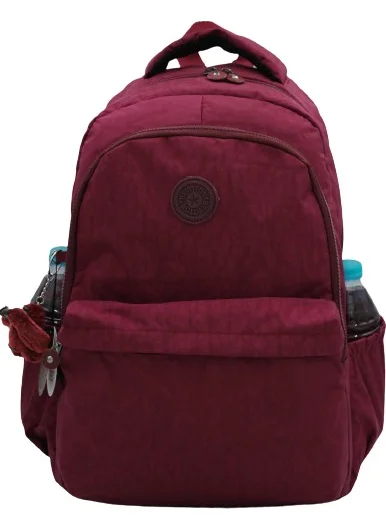 Bevitton Crinkle Waterproof Fabric School Backpack 2200 burgundy