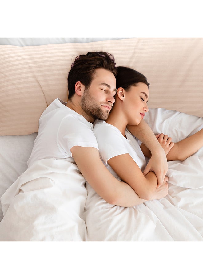 Hotel Linen Klub - Hotel Linen Klub Long Body 1Pc Stripe Pillowcase - 100% Microfiber  with envelope closure, Soft and Durable Quality, Size : 45 x 125cm , Cream - Image 1