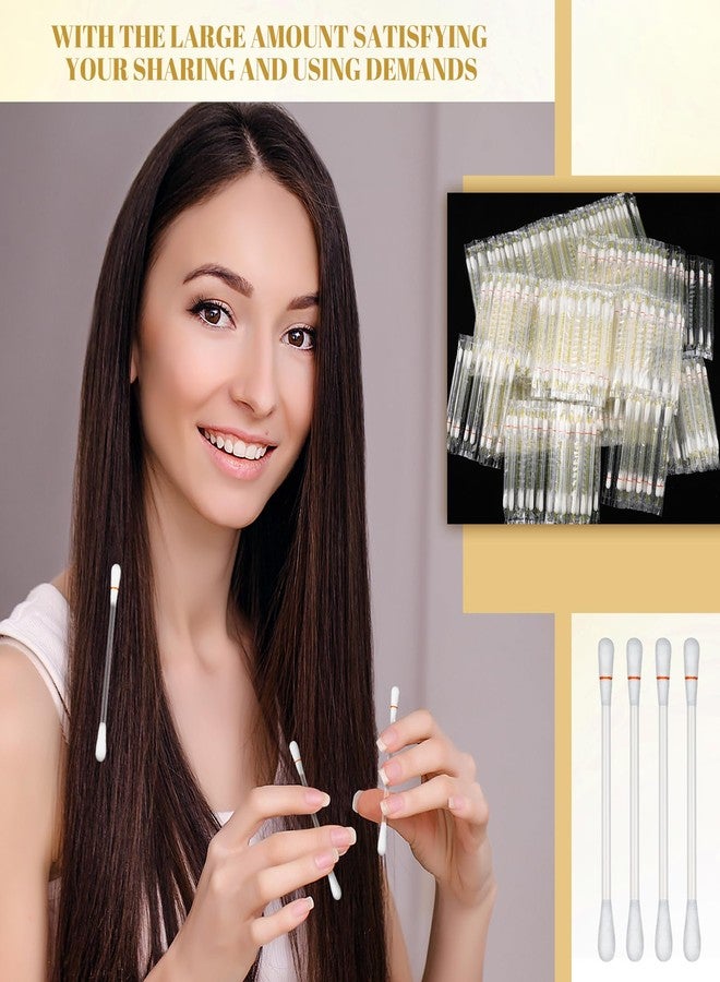 Hoolerry هوليري 400 قطعة زيت فيتامين E لأحمر الشفاه أعواد قطنية قابلة للتصرف أدوات تطبيق زيت فيتامين E مضادة للجفاف رطوبة أعواد قطنية لحماية الشفاه قبل تبييض الأسنان - Image 5