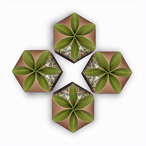 Amogha Incense Cone in a Hexa krafted Box with Flower Lock top-Set of 4 - Fragrance Myrrh - Image 3