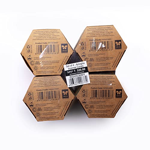 Amogha Incense Cone in a Hexa krafted Box with Flower Lock top-Set of 4 - Fragrance Myrrh - Image 4