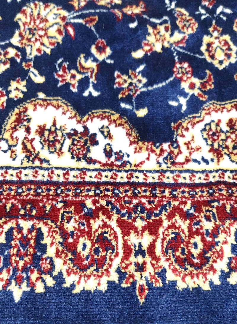Shine Raymond Home Area Rugs Short Pile Carpet for Living Room Bedroom Yarn Dyed Anti Slip Carpet 650 GSM Pile 4 MM  - (120 * 180 CM) Blue  - Image 3