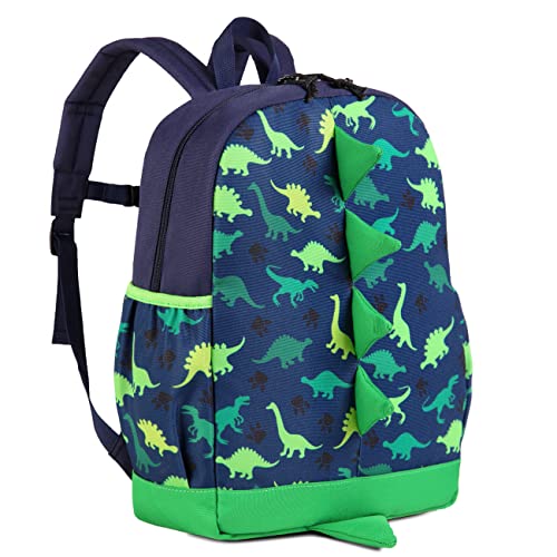 VASCHY Dinosaur Toddler Backpacks, Cute Water Resistant Little Boys Girls Backpack Chest Strap for Kindergarten,Rucksack Schoolbag Bookbag for Kids Green - Image 1
