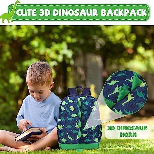 VASCHY Dinosaur Toddler Backpacks, Cute Water Resistant Little Boys Girls Backpack Chest Strap for Kindergarten,Rucksack Schoolbag Bookbag for Kids Green - Image 3