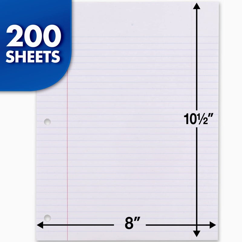 Mead Loose Leaf Paper, 3 Pack, Notebook Paper, College Ruled Filler Paper, Standard, 8 x 10.5, 200 Sheets per Pack (73185) - Image 2
