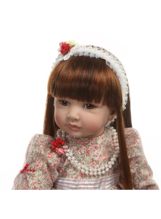 NPK 22-inch Cloth Princess Doll With A Beautiful Dress, 3D Hand-painted, And Lifelike Vascularization. This Reborn Baby Girl Doll Is Available As A Reborn Doll Playset - Image 4