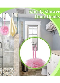 KASTWAVE Shower Door Hooks Shower Towel Hangers Over Glass Door Shower Towel Rack Stainless Steel Towel Holder Towel Hanger Hooks for Bathroom Frameless Glass Shower Decor 3 Pieces 5.1 Inches (Silver)  - Image 5