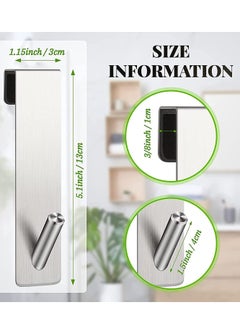 KASTWAVE Shower Door Hooks Shower Towel Hangers Over Glass Door Shower Towel Rack Stainless Steel Towel Holder Towel Hanger Hooks for Bathroom Frameless Glass Shower Decor 3 Pieces 5.1 Inches (Silver)  - Image 2