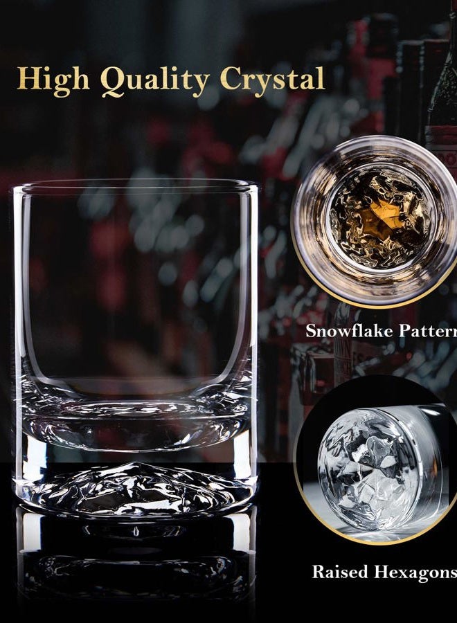 JBHO Hand Blown Crystal Double Old Fashioned Cocktail, Solid Whiskey Glasses, Rocks Glasses, Lowball Glasses - 12 Ounce - set of 2 - Perfect Size for Oversized Ice Cubes - Image 2