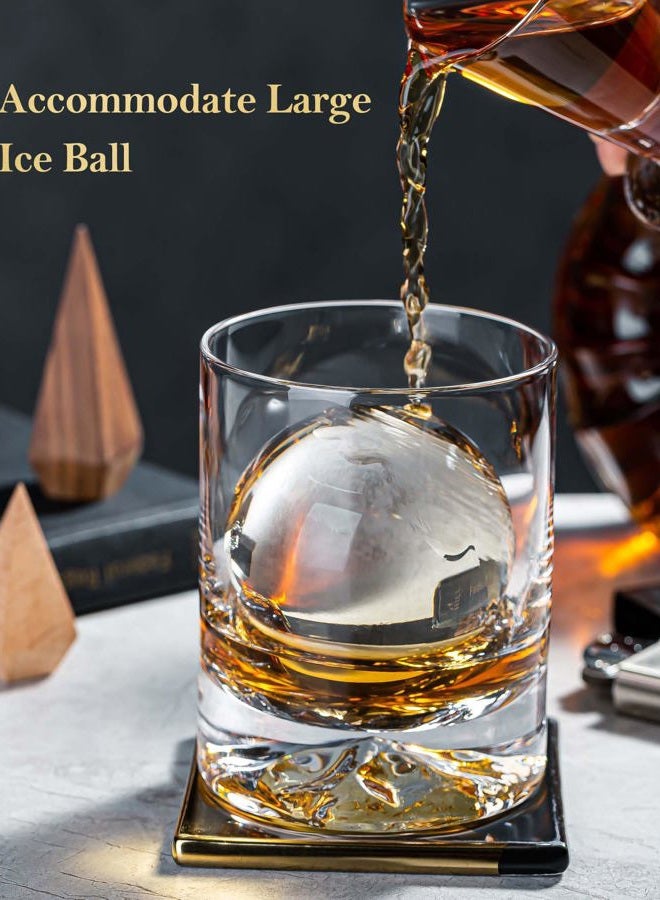 JBHO Hand Blown Crystal Double Old Fashioned Cocktail, Solid Whiskey Glasses, Rocks Glasses, Lowball Glasses - 12 Ounce - set of 2 - Perfect Size for Oversized Ice Cubes - Image 5