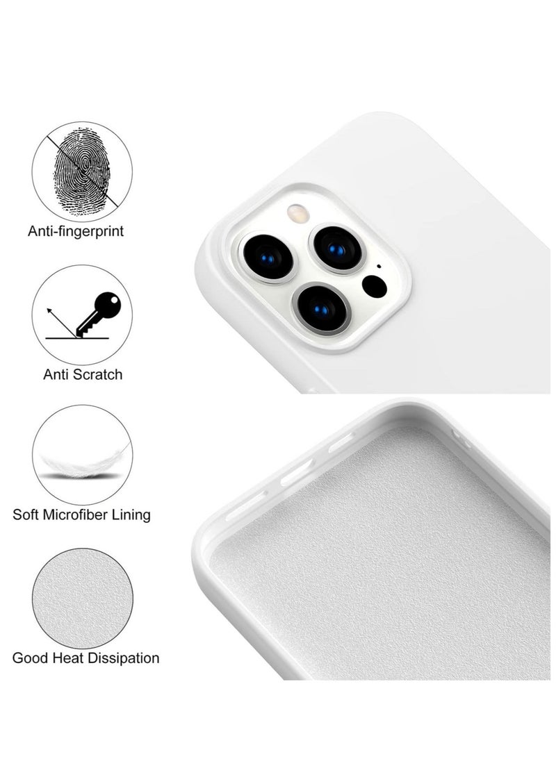 Raxoom Designed For iPhone 14 Pro, Silicone Slim Shockproof Case with Soft Scratch Resistant Microfiber Liner, [Enhanced Camera Protection] 6.1"(White) - Image 2