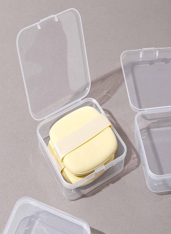 KuuGuu 6 PCS Square Powder Puff Holders Cases Clear Makeup Sponge Protective Container Portable Beauty Blender Holder Reusable Dust-Proof Pocket Cosmetic Puff Box Beauty Makeup Tools for Travel (Transparent) - Image 4
