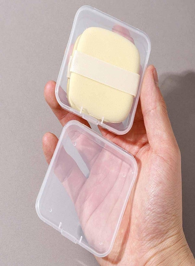 KuuGuu 6 PCS Square Powder Puff Holders Cases Clear Makeup Sponge Protective Container Portable Beauty Blender Holder Reusable Dust-Proof Pocket Cosmetic Puff Box Beauty Makeup Tools for Travel (Transparent) - Image 3