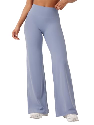 YEOREO Workout Leggings Womens No Front Seam Straight Leggings 31.5" High Waist Buttery Eddiy Gym Yoga Pants Granite Blue XL - Image 1