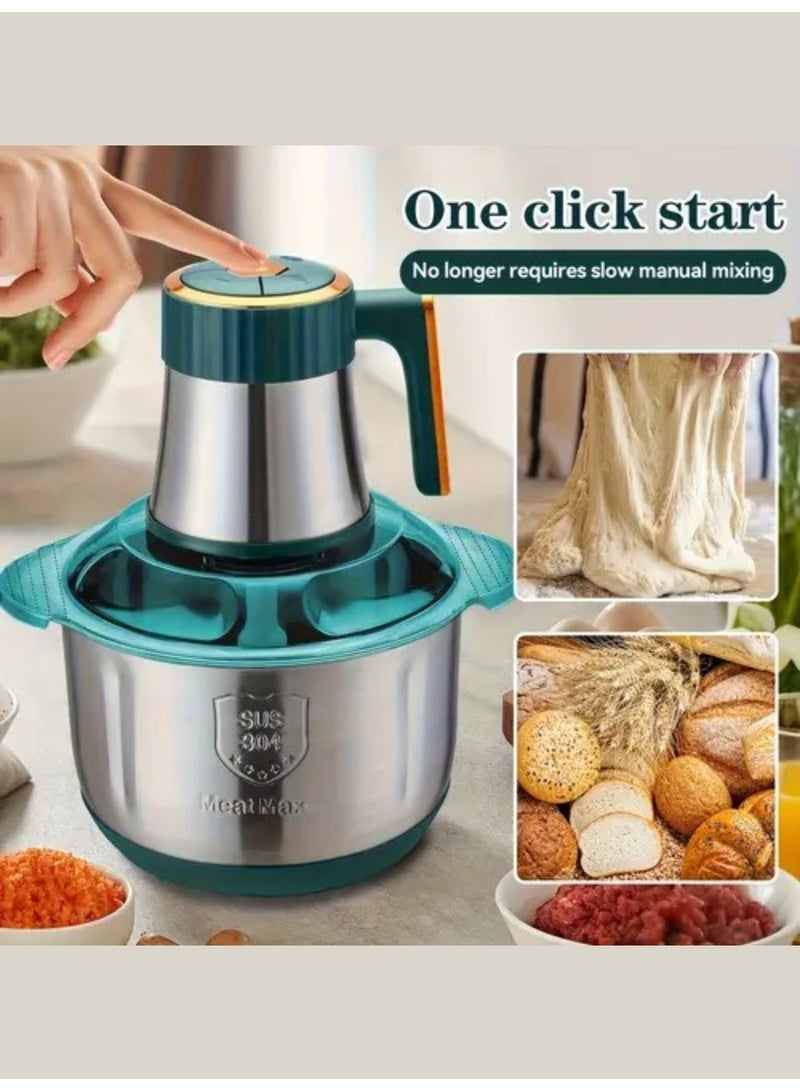 Food Electric Stainless Steel Meat Grinder with Heavy Duty Bowl for Kitchen, Food Chopper, Vegetable Chopper, Blender, Mixer, Juicer with 5L Large Capacity - Image 3