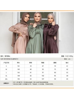 Generic Elegant Muslim Satin Maxi Dress – Modest Fashion with Flared Hem, Available in Three Colors and Multiple Sizes  - Image 3