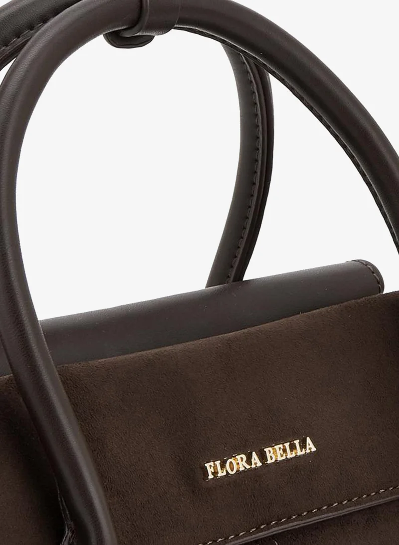 Flora Bella By Shoexpress BROWN Textured Crossbody Bag With Detachable Strap for Women | Best Price UAE