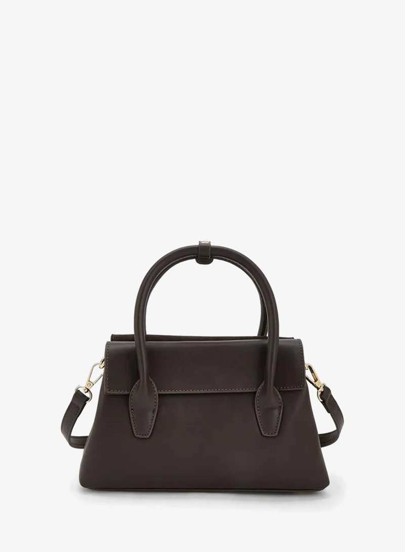 Flora Bella By Shoexpress BROWN Textured Crossbody Bag With Detachable Strap for Women | Best Price UAE
