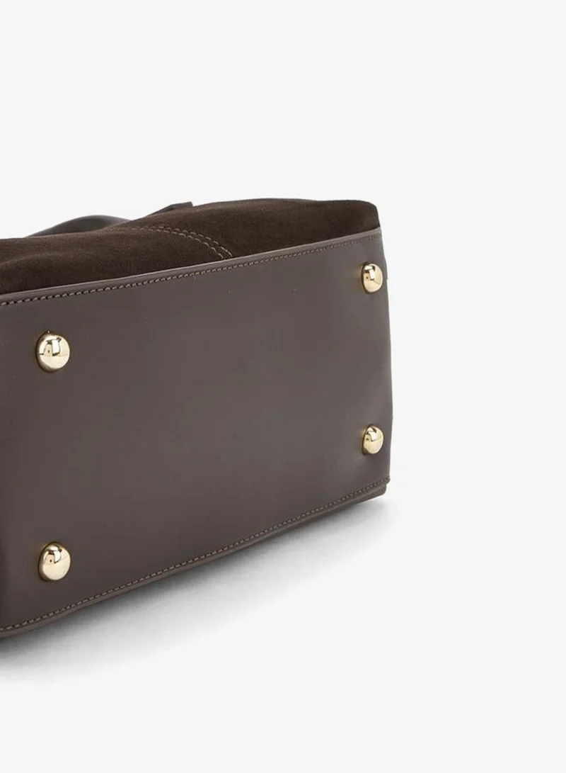 Flora Bella By Shoexpress BROWN Textured Crossbody Bag With Detachable Strap for Women | Best Price UAE
