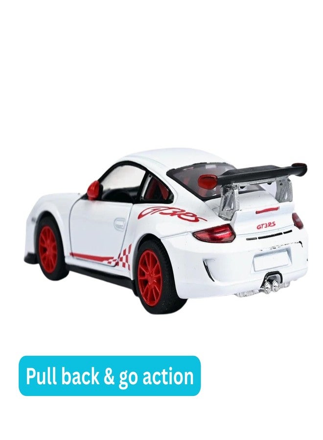 Mayatra's Kins Mart Pull Back Toy Cars for Kids | Friction Powered Push & Go Mini Die-Cast Style Vehicle | Toddler & Kids Play Toy Gift (Pack of 1) (White-911GT3-Model-16) - Image 4