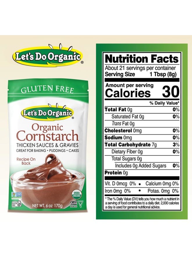 lets_do_organic Cornstarch - Corn Starch for Cooking, Corn Starch Organic, Corn Starch Powder, Non GMO Corn Starch Gluten Free - 6 Ounce (Pack of 6) - Image 3