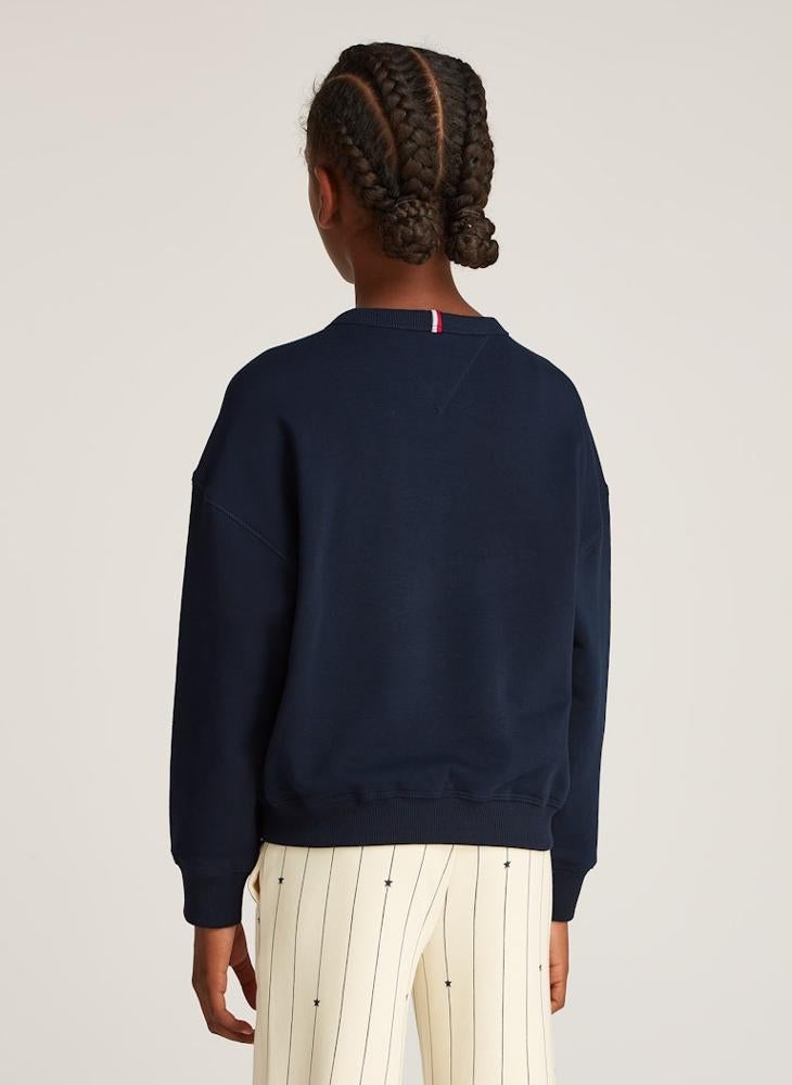 TOMMY HILFIGER - Kids Essential Logo Crew Neck Sweatshirt - Image 1