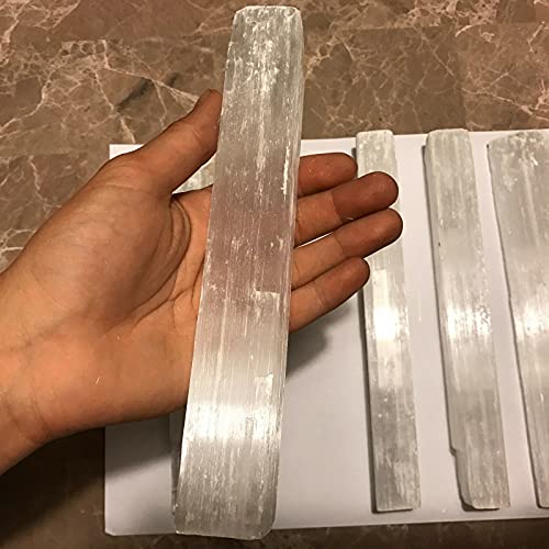 Pachamama Essentials Selenite Wand Stick 6-8.5 Inches Long - 1 to 2 inches Wide - Rough Stick - Healing Stone - Image 1