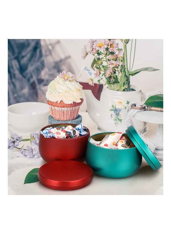 علب شموع سعة 8 أونصات، برطمانات لصنع الشموع، تخزين جاف، علب شموع صغيرة، مستلزمات حفلات صنع الشموع، علب معدنية للسفر مع أغطية قابلة للانزلاق، علب شموع مع أغطية، بالجملة، تخزين الفنون والحرف (24 قطعة) - Image 4