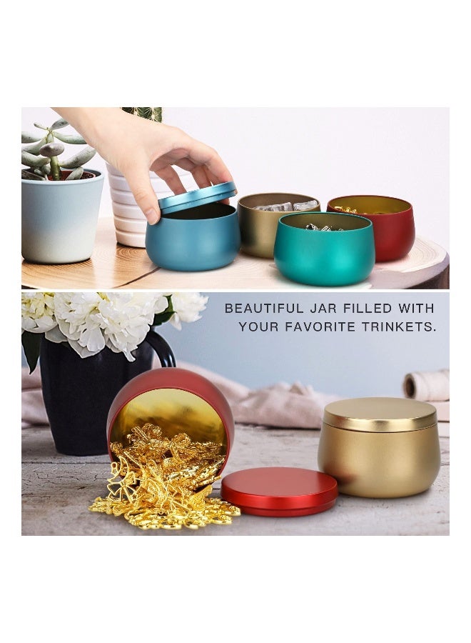 علب شموع سعة 8 أونصات، برطمانات لصنع الشموع، تخزين جاف، علب شموع صغيرة، مستلزمات حفلات صنع الشموع، علب معدنية للسفر مع أغطية قابلة للانزلاق، علب شموع مع أغطية، بالجملة، تخزين الفنون والحرف (24 قطعة) - Image 3