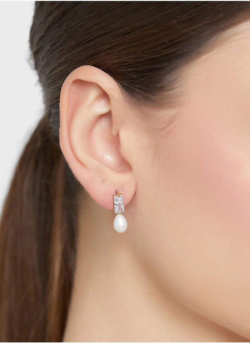 ELLA Teardrop Pearl Crystal Stud Earrings  - Image 1