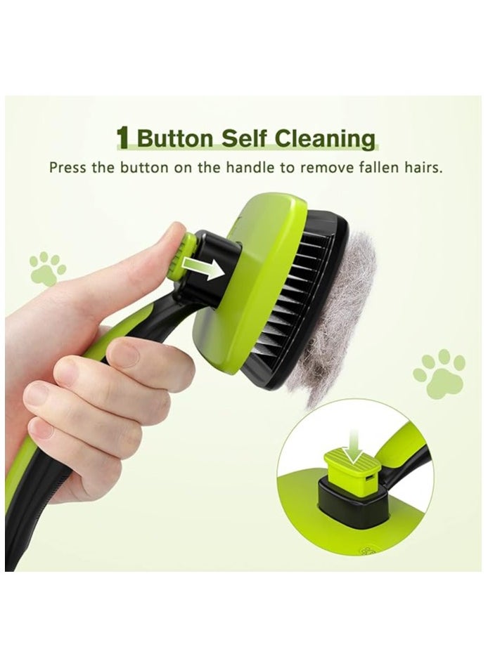 CAT - Cat Brush Bog Brush, Cat Hair Brush for Grooming, Self Cleaning Slicker Dog Brush, Rounded Pins Cat Brush for Short Haired Cats, Small Dog Grooming Brush Safe and Smooth - Image 1