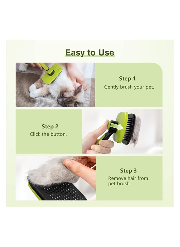 CAT - Cat Brush Bog Brush, Cat Hair Brush for Grooming, Self Cleaning Slicker Dog Brush, Rounded Pins Cat Brush for Short Haired Cats, Small Dog Grooming Brush Safe and Smooth - Image 1